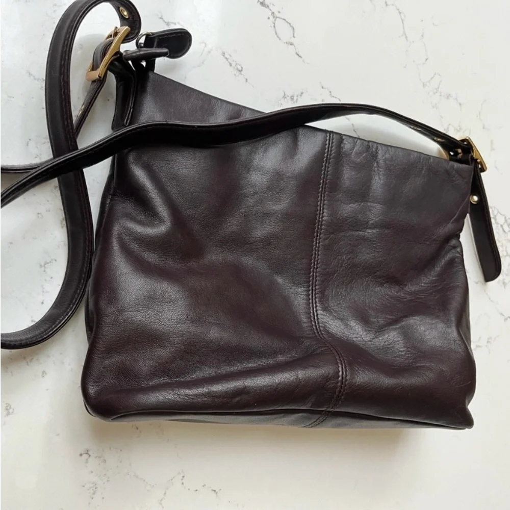 Etienne Aigner Vintage Genuine Cowhide Brown Leather Crossbody Handbag OS